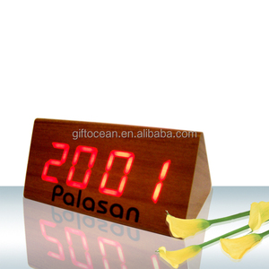 Tam Giác Hình Kỹ Thuật Số LED MDF Đồng Hồ Báo Thức Bằng Gỗ - Product Image 5