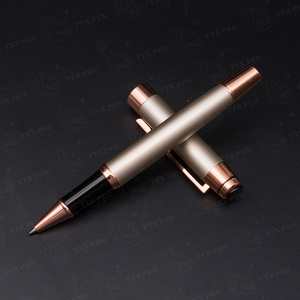 TTX 맞춤형 로고 고급 임원용 블랙 글로스 메탈 볼펜 (독일산 잉크, 긴 필기 길이, 남성용) - Product Image 2