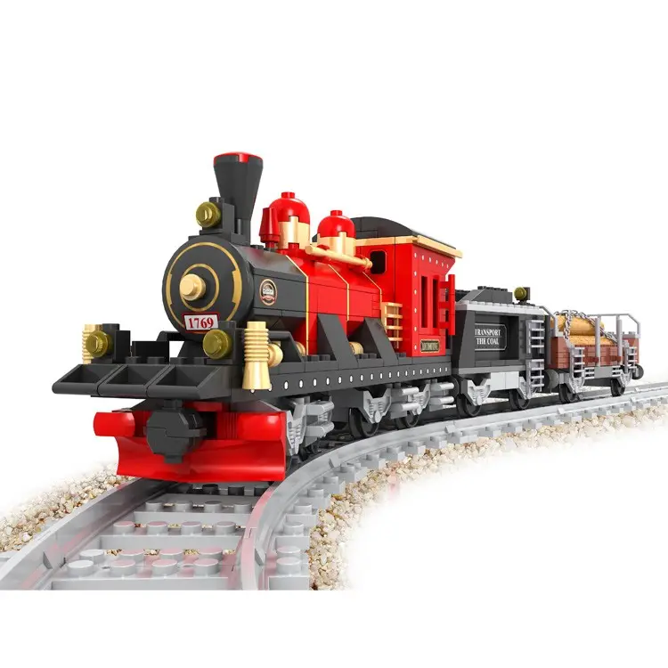 Promosyon eski stil trenler plastik toplu oyuncak inşaat blokları satılık