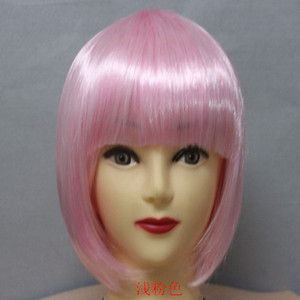 Perruques courtes rouge bob perruques de fête de <span class=keywords><strong>carnaval</strong></span> perruques éventail bon marché - Product Image 3