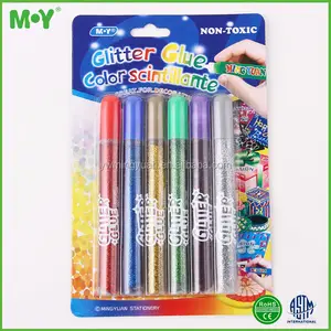 Popular Kids Decoration DIY Painting Set Multi colors Liquid type Glitter Glue Pen