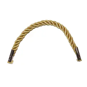 Kabel Putar Dekoratif dengan Bibir/Kabel Nilon, untuk Kemasan Hadiah/Kuat dan Elastis untuk Tas Belanja Kepang Emas