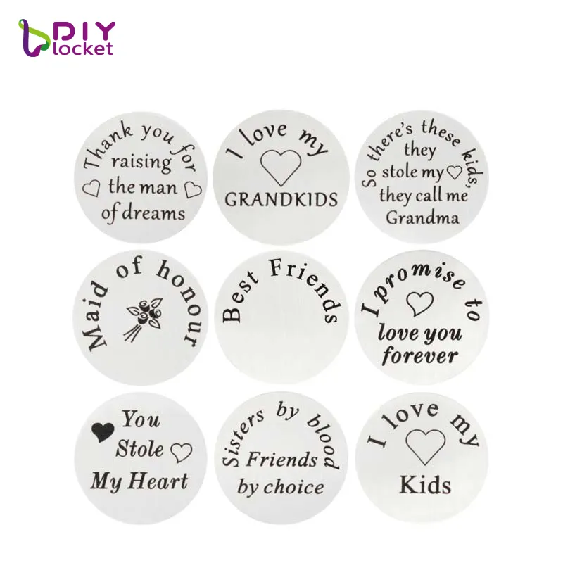 Wholesale Mixed Styles Stainless Steel Floating Locket Back Plates For Glass Memory Lockets