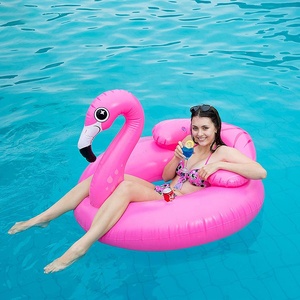 Flotador de agua para piscina, flamenco inflable de plástico rosa, novedad - Product Image 3