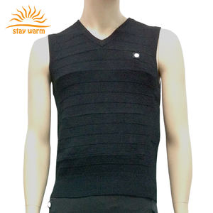 Intelligent Wearable <b>Men</b> Sleeveless V Neck Usb Charging Heated Knitted <b>Sweater</b> <b>Vest</b> - Product Image 4