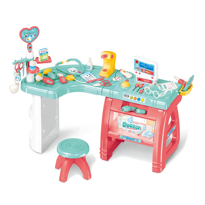 Детский развивающий врач, ролевая игра, имитация клиники, врачебное оборудование, настольный игровой набор, пластиковая игрушка, Медицинские комплекты с подсветкой