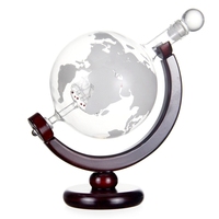 Juego de Regalo de Vasos de Whisky de Borosilicato Hechos a Mano, Decantador de Whisky, Vodka y Licores con Forma de Globo de 850 ml con 2 Vasos