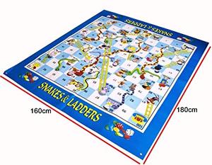 Serpientes y escaleras jugar alfombra piso juego súper gigante portátil incluye dados y patatas fritas - Product Image 3