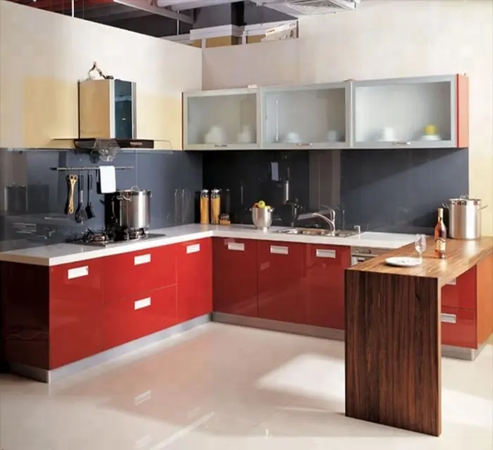 VC Cucine Simple diseños de alto brillo antiguo gabinetes de cocina para la venta
