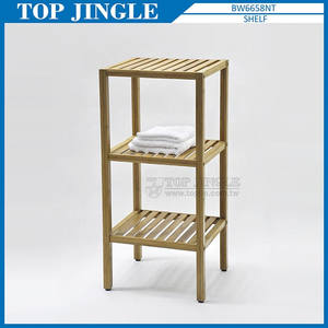 Estante de baño de bambú rectangular clásico de 3 niveles - Product Image 1