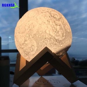RGKNSE-luz de luna de 16 colores lámpara de Luna 3D de 13CM, 15cm y 18cm con soporte, luz de noche LED usb para bebé, decoración de escritorio, regalo de luz de luna - Product Image 2