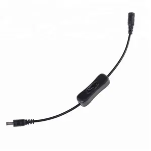 DC שקע כוח הארכת כבל זכר/נקבה 5.5 / 2.1mm עם מתג 22AWG 30cm ב קו כוח מתג ON/OFF 2.1mm * 5.5mm שקע תקע