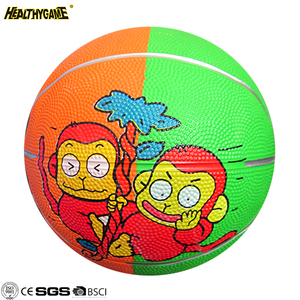 Rubber basketball size 3 basketball/12 panels colored drawing balls - Product Image 3