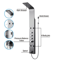 2025 SA102 meilleure vente CUPC équipement de salle de bain Anti-doigt panneau de douche en acier inoxydable colonne de douche panneau de douche luxueux