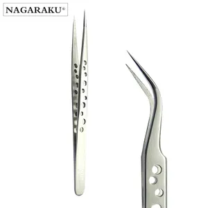 NAGARAKU 2 stks set rechte en gebogen wimper extention pincet