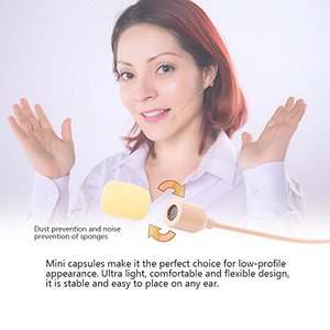 Micro-Casque Professionnel Tour d'Oreille Couleur Peau avec Prise Mini XLR TA4F pour Émetteur de Poche Bodypack - Product Image 2