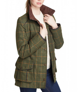 YALI CUSTOM COUNTRY CLOTHING 100% <span class=keywords><strong>TWEED</strong></span> verde <span class=keywords><strong>giacca</strong></span> scozzese donna - Product Image 2