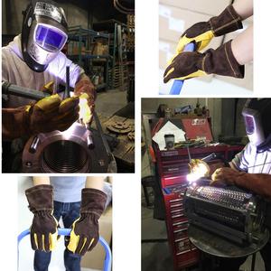 Guantes de trabajo de cuero con doble Palma, soldadura de argón Tig Mig - Product Image 5