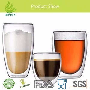Vente chaude classique sans poignée tasse de café expresso en verre transparent fait à la main - Product Image 4