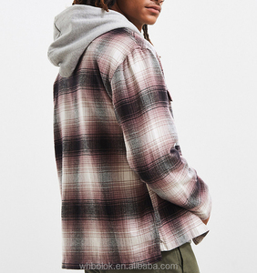 China Clothing Factory Mens Zipper Fly <strong>Flannel</strong> Shirt Bomber Checked Two Chest Pockets Plaid Shirt <strong>Jackets</strong> - Product Image 3