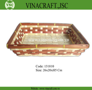 Panier à pain écologique en rotin de bambou Panier de rangement quotidien multifonctionnel Emballage de cartons de stockage PC en osier coloré - Product Image 2