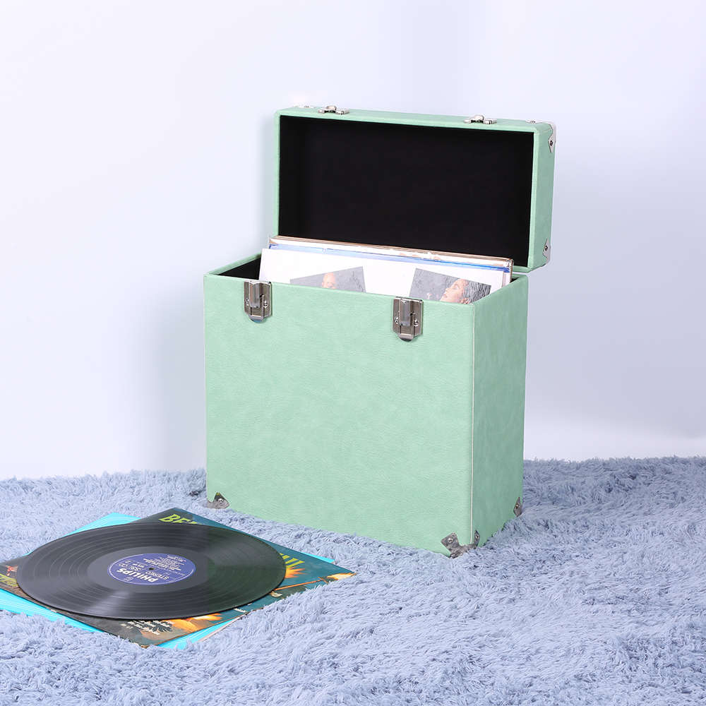 Hộp Đựng Kỷ Lục Bằng Da Vinyl Của Victorlia Vintage Retro Cho 45 + Bản Ghi (Không Bụi/Trầy Xước)-Mint-12Inch