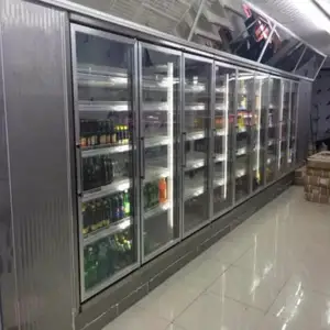Supermarket Glass Door Display Cold Room For Beverage