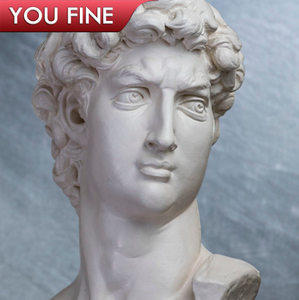 <span class=keywords><strong>Statua</strong></span> Decorativa in Marmo Bianco della Testa <span class=keywords><strong>di</strong></span> David, Opera d'Arte Famosa in Vendita - Product Image 5