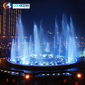 Kreis Form Rohr Chinesischen Wasser Eigenschaften Musical Brunnen mit LED Decke Licht