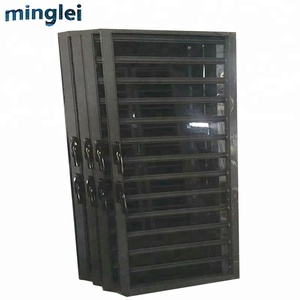 MINGLEI Fenêtres à obturateur à double vitrage en aluminium noir Fenêtre à persiennes en verre - Product Image 1