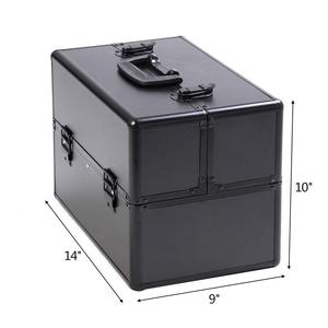 Aluminum <strong>Makeup</strong> Train Case Large 6 Tray Professional Cosmetic <strong>Makeup</strong> <strong>Box</strong> - Product Image 3