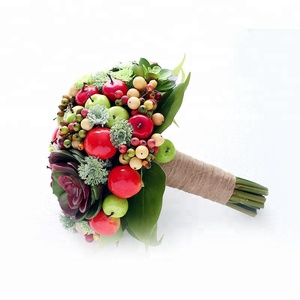 Red <span class=keywords><strong>the</strong></span> wedding Flower rose bridal bouquet for <span class=keywords><strong>the</strong></span> bride's outfit - Product Image 2