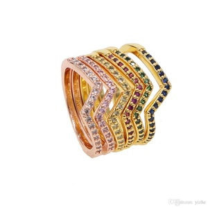LOZRUNVE gioielli Boho 925 colore <span class=keywords><strong>argento</strong></span> Sterling Wave CZ Eternity Band <span class=keywords><strong>anello</strong></span> impilabile - Product Image 4
