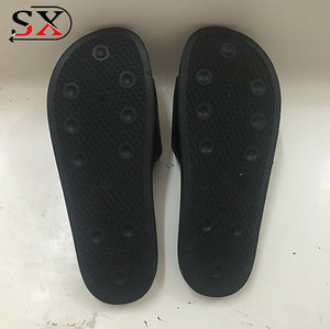 Negro, placas de goma deslizadores de los hombres, zapatillas para la circulación