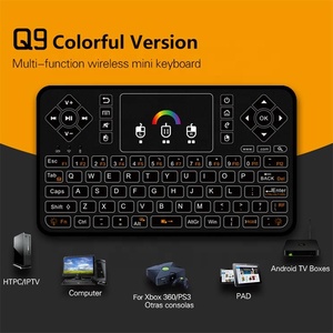 Q9 retroiluminado 2,4G teclado inalámbrico Mouse de aire con touchpad de google para google TV Android TV Box i8 teclado - Product Image 6