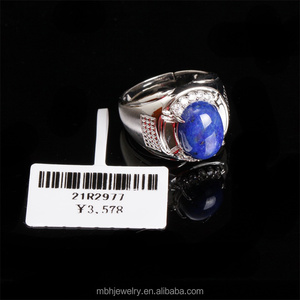 mayor de la piedra preciosa natural anillo 925 plata esterlina fina joyería nueva moda clase lapislázuli ajustable participar - Product Image 4