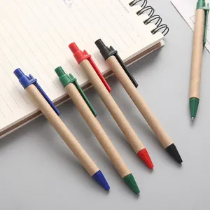 new Plastic clip environmental recycled paper pen