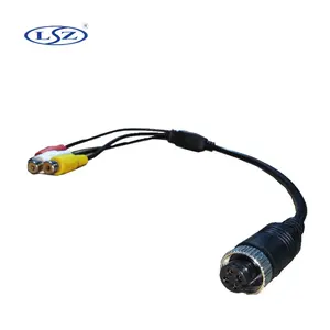 4 Pin Aviation Connector Car Rear View Camera Cable RCA AV DC Plug with Video Audio