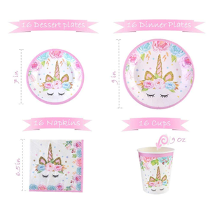 <strong>Unicorn</strong> Party Supplies Set <strong>Unicorn</strong> <strong>Decorations</strong> and Tableware for Girl Birthday Party - Product Image 2