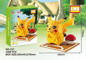 Grande figurine <span class=keywords><strong>Pikachu</strong></span> <span class=keywords><strong>à</strong></span> grande poche, blocs de construction en plastique créatifs, mini jouets animaux, jouet d'assemblage de dessin animé inspiré de l'anime Poke Pet - Product Image 2