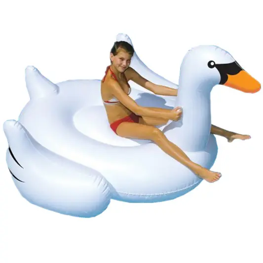 Giocattolo gonfiabile del galleggiante del cigno dorato bianco Rideable gigante dei bambini della piscina