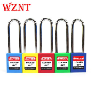 Candado de grillete de acero cromado rojo con etiqueta de bloqueo de seguridad industrial de 76mm de longitud - Product Image 5