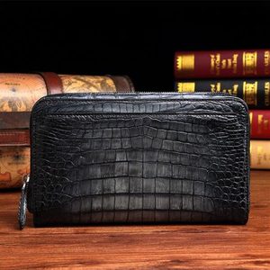 <span class=keywords><strong>Portefeuille</strong></span> en <span class=keywords><strong>cuir</strong></span> d'alligator avec fermeture éclair pour téléphone, fait à la main, longue pochette à main RFID, nouveau, 2020 - Product Image 2