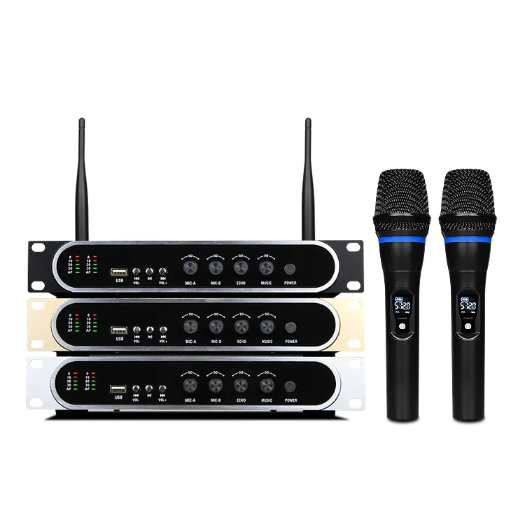 Microfono wireless uhf ricaricabile professionale M8 home party