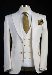 Design personalizzato smoking da sposo eccellente abito da sposa da <span class=keywords><strong>uomo</strong></span> Top revers doppia fibbia da <span class=keywords><strong>uomo</strong></span> Business Party giacca + <span class=keywords><strong>pantaloni</strong></span> + gilet - Product Image 6