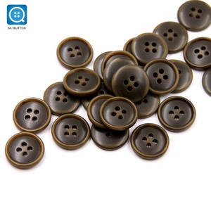 Cúc Áo Khoác Áo Khoác Vải Polyester Bốn Lỗ Giả Chất Lượng Cao Màu Nâu 28L - Product Image 2