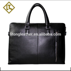 2015 Designer marque Custom <span class=keywords><strong>serviette</strong></span> <span class=keywords><strong>serviette</strong></span> en <span class=keywords><strong>cuir</strong></span> <span class=keywords><strong>noir</strong></span> hommes porte - documents en <span class=keywords><strong>cuir</strong></span> - Product Image 2