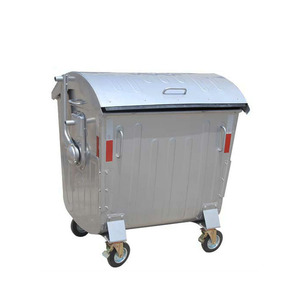 Outdoor 1100 Liter <strong>Silver</strong> Grey Color Metal Types of Waste <strong>Bin</strong> - Product Image 4