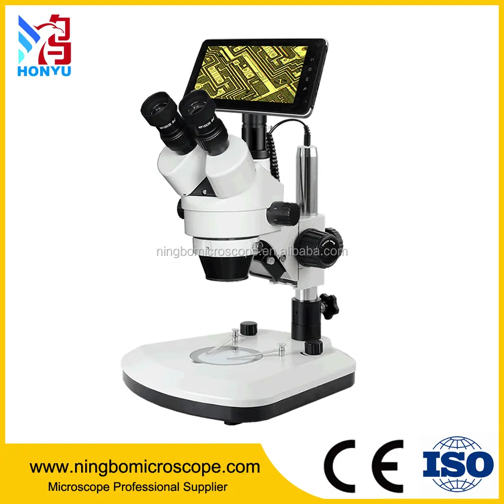 Microscope stéréo numérique à écran LCD, 2-7x-45 x, avec éclairage LED en haut et en bas