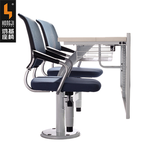 Muebles modernos de la Escuela de mesa de estudio doble asientos silla giratoria estudiante escritorio y silla de madera de la tableta de escritura - Product Image 6